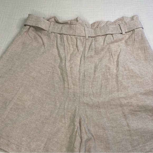 NWT Banana Republic Tan Cream Linen Blend Flowy Chino Shorts Belt Pockets 16 - Picture 10 of 13